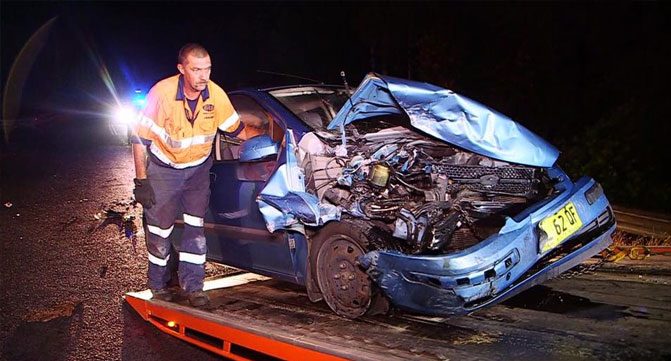 Towing Car After Accident — Towing Services in Mid North Coast